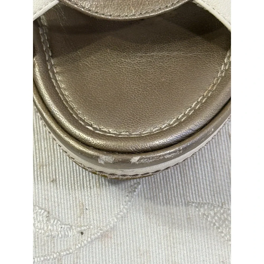 Cole Haan Women‎ Wedge Sandals Gold/ Silver/ Cream Wedge Women's Size 7.5